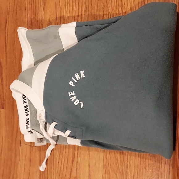 NWOT Women's Victoria's Secret Pink Size SP Lace Up Pullover Sweatshirt Gray - Picture 11 of 11